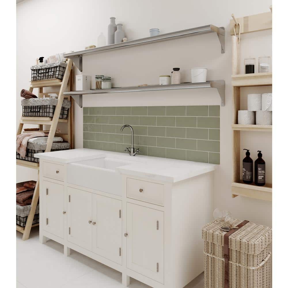 60-Inch Stainless Steel Wall Shelf with Brackets