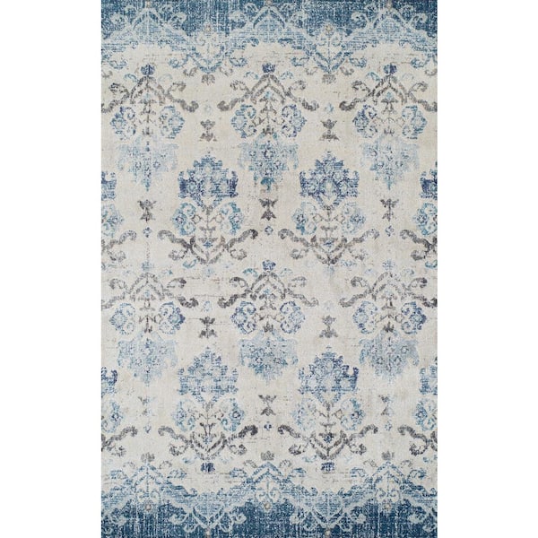 Addison Rugs Provincial 11 Blue 3 ft. 3 in. x 5 ft. 3 in. French Damask Area Rug