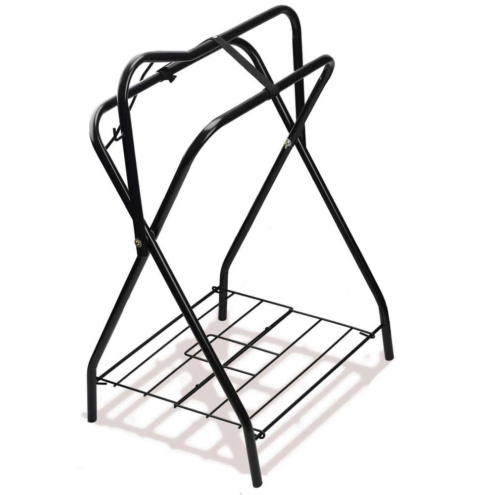 28 in. x 19 in. x 37.5 in. Black Portable Saddle Rack, Folding Horse Saddle Stand for English and Western Saddles price history on PriceWatchPro