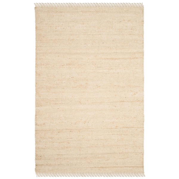 SAFAVIEH Natural Fiber Ivory 4 ft. x 6 ft. Solid Area Rug