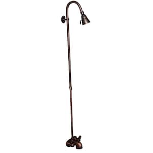 2-Handle Claw Foot Tub Faucet without Hand Shower with Riser and Showerhead in Oil Rubbed Bronze