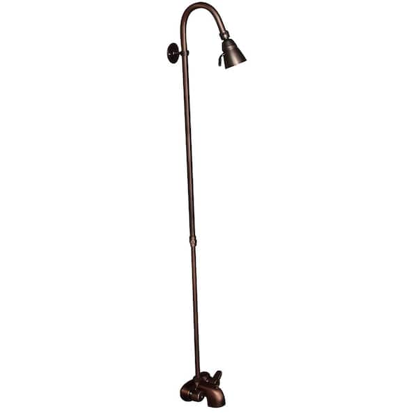 Barclay Products 2-Handle Claw Foot Tub Faucet without Hand Shower with Riser and Showerhead in Oil Rubbed Bronze