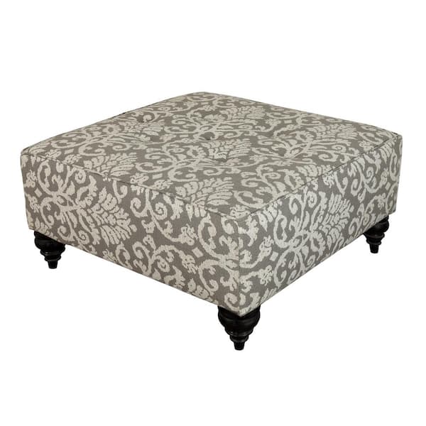 Leffler Home Harrison Upholstered Ottoman in Katrina Pewter