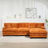 anpport Modern 120.87 in. Pillow Top Arm Chenille L-Shaped Modular Sofa in Orange ZYJ00096