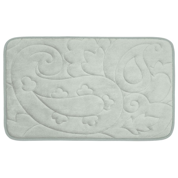 BounceComfort Pelton Light Gray 20 in. x 32 in. Memory Foam Bath Mat