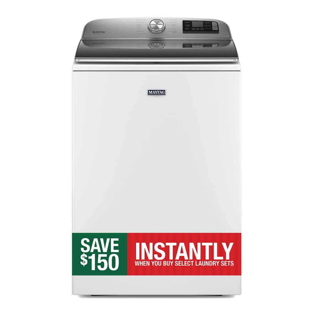 Maytag 5.3 cu. ft. Smart Capable White Top Load Washing Machine with Extra Power, ENERGY STAR