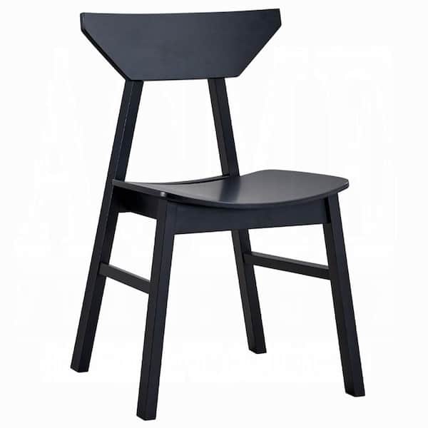 Frey Black Wood with Low back Dining Side Chair (Set of 4)