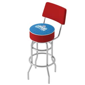 Los Angeles Clippers City 31 in. Blue Low Back Metal Bar Stool with Vinyl Seat