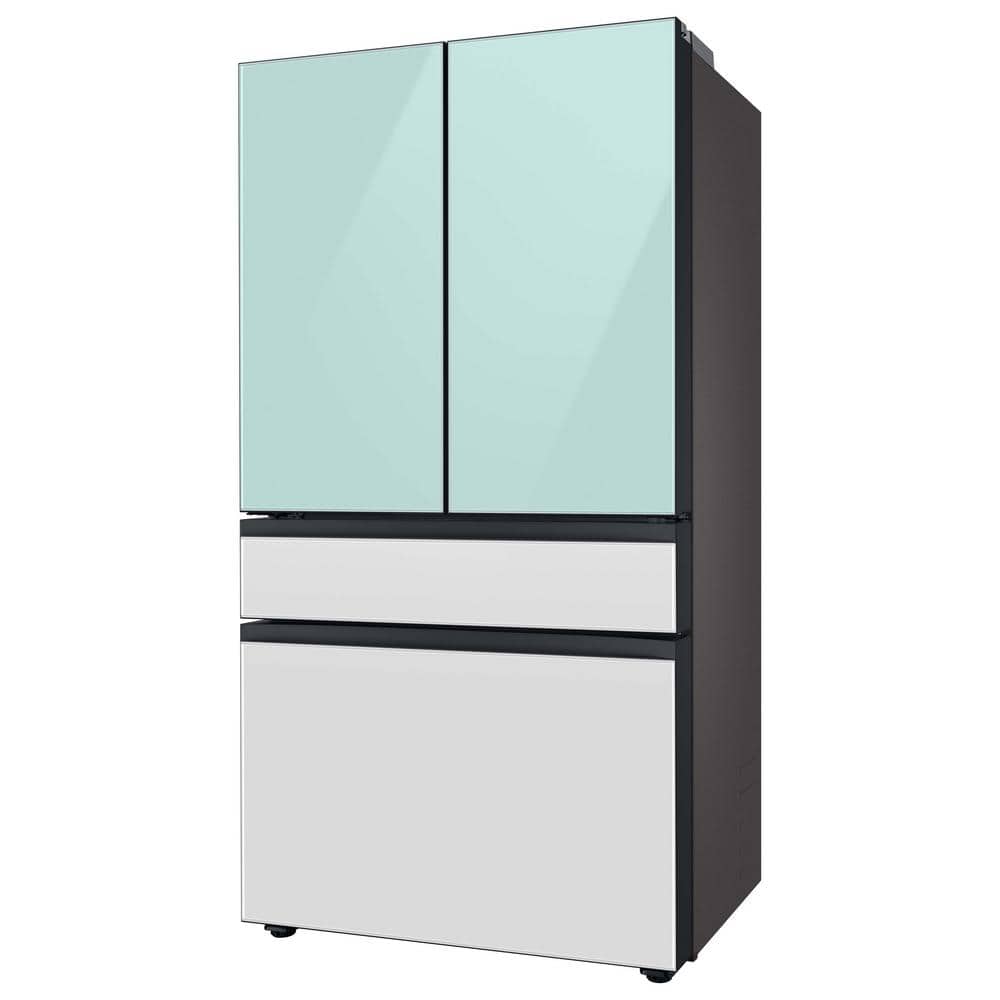 Morning Blue Glass 23 cu. ft. Smart French Door Refrigerator with Ice Maker