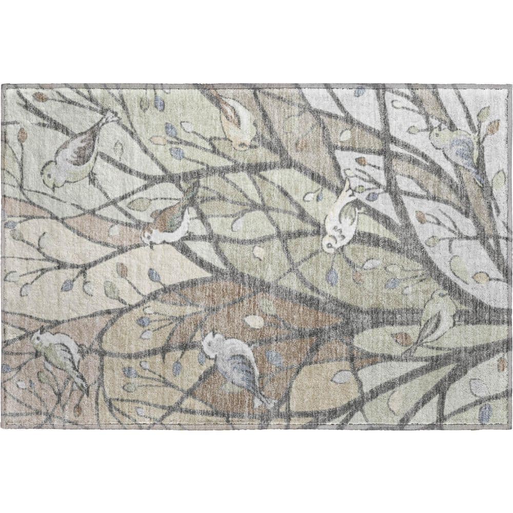 Mayfield Premium Machine Washable Abstract AMF2336 Beige 3 ft. x 4 ft. Area Rug price history on PriceWatchPro