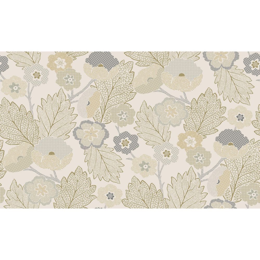 Mountain Grey & Eaton Gold Poppies and Leaves Print Non Woven Non-Pasted Textured Wallpaper 57 Sq. Ft. price history on PriceWatchPro