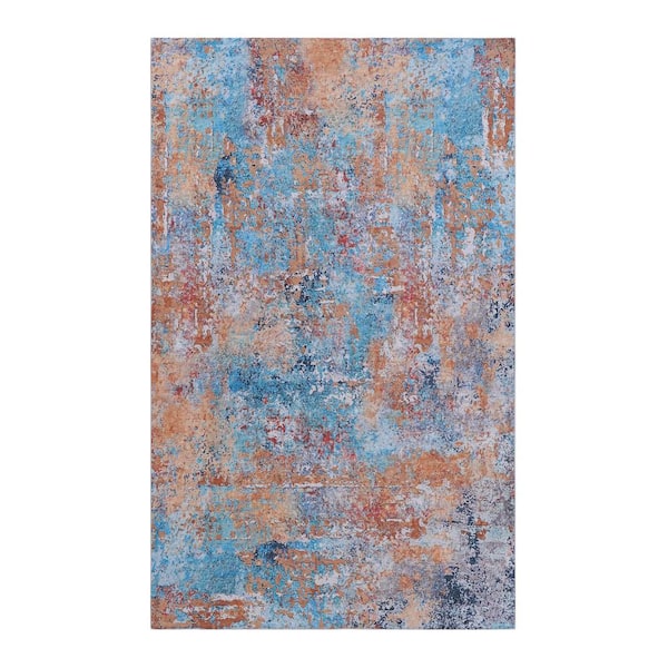 Tatahance Multi-Colored 6 ft. x 9 ft. Machine Washable Non-Slip Area Rug