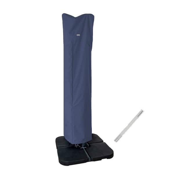 Angel Sar Dark Blue Outdoor Umbrella Cover with Zipper and Rod for 9 ft. to 13 ft. Curved Cantilever and Straight Pole Umbrella
