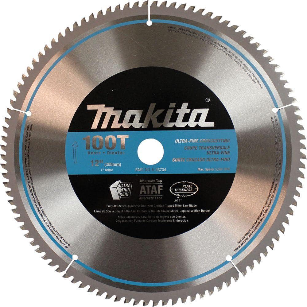 Makita 12 in. x in. 100 TPI Micro-Polished Miter Saw Blade A-93734 The  Home Depot