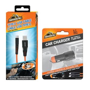 Car Charger Bundle, 6 ft. Type-C Cable and Car Charger 3.1 C