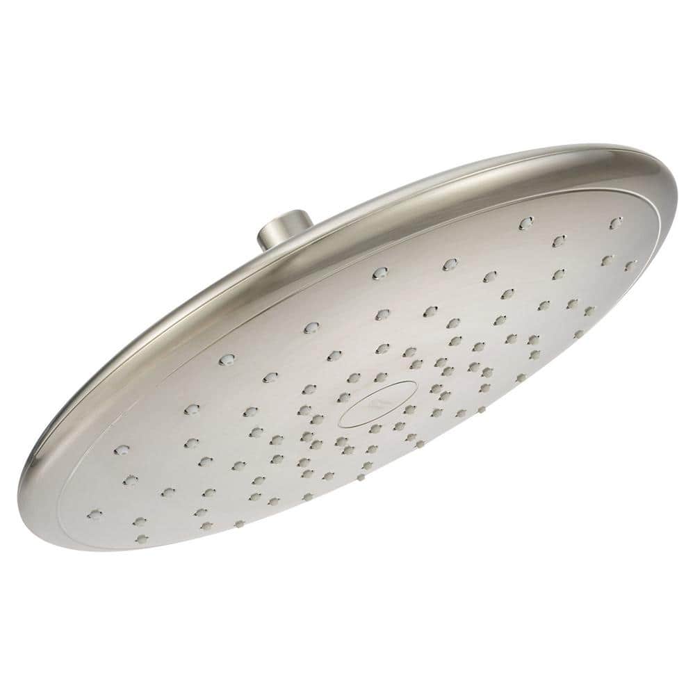 Spectra+ 1-Spray 11 in. Single Wall Mount Fixed Rain Shower Head in Brushed