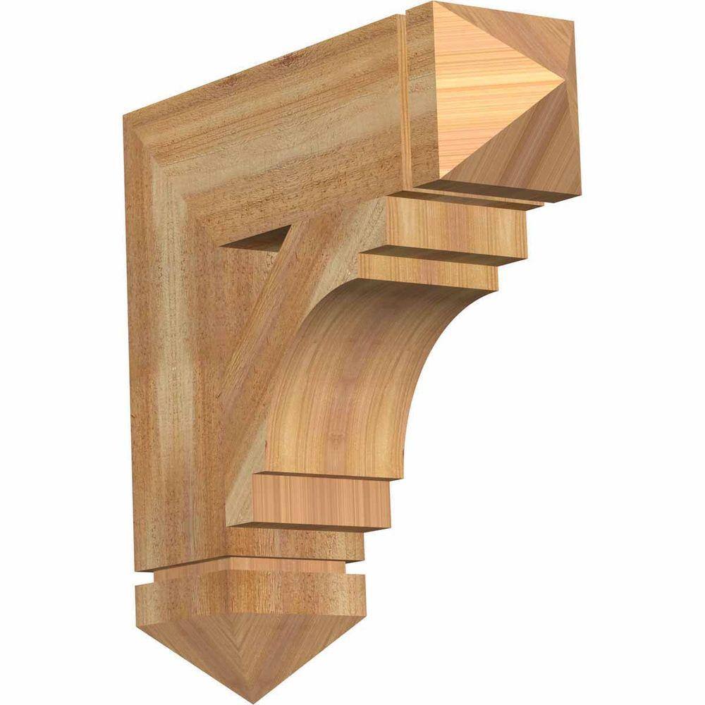 6 in. x 22 in. x 22 in. Western Red Cedar Merced Arts and Crafts Rough Sawn