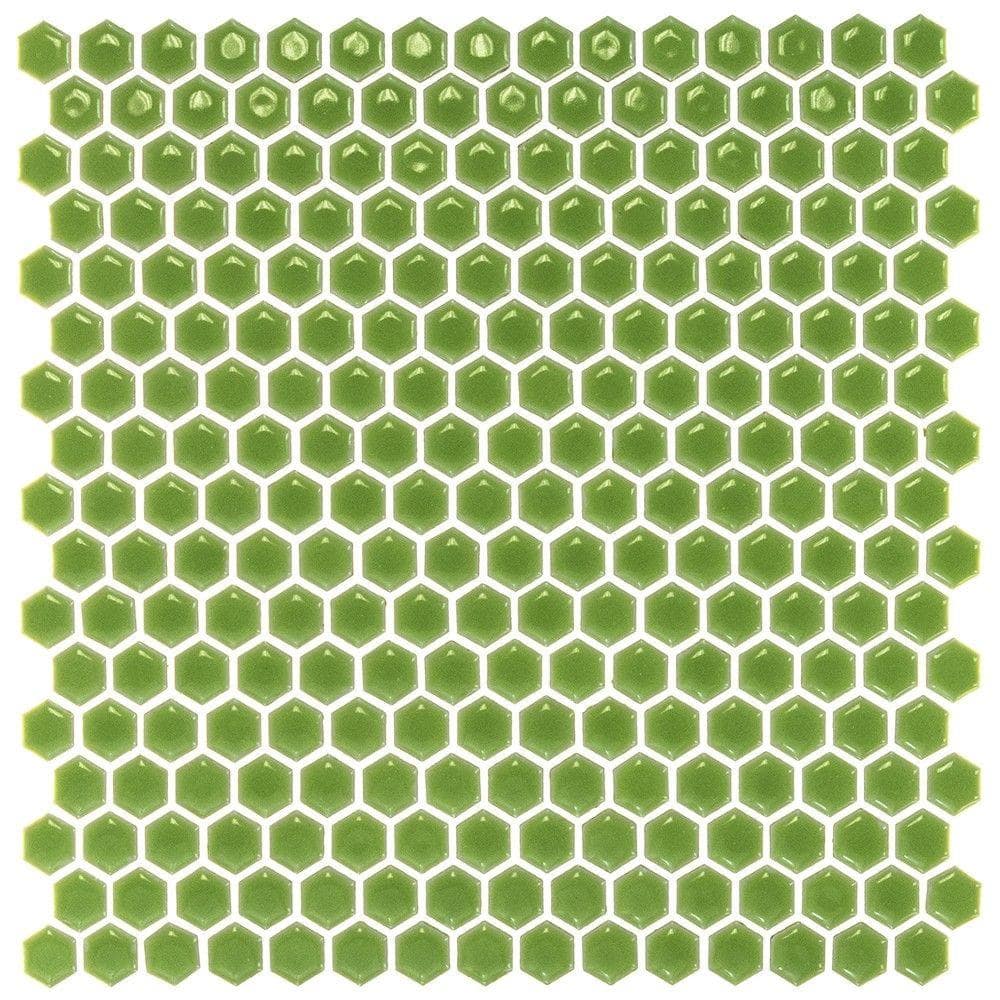 Ivy Hill Tile Bliss Edged Hexagon Key Lime 3 in. x 0.24 in. Polished Porcelain Floor and Wall
