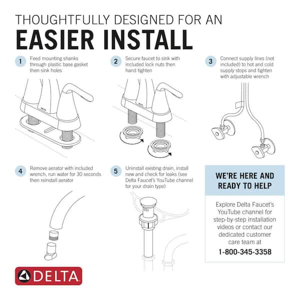 Delta Greydon 4 in. Centerset Double Handle Bathroom Faucet in