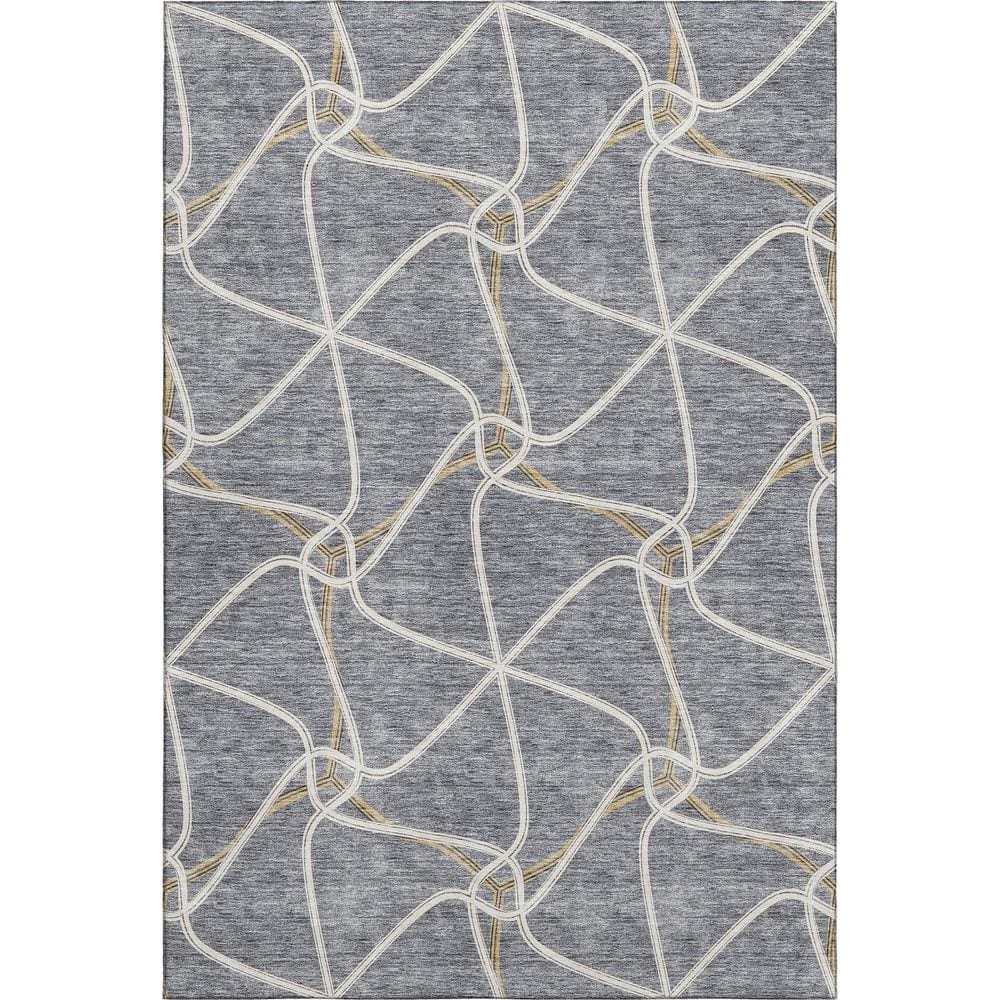 Mayfield Premium Machine Washable Abstract AMF948 Gray 3 ft. x 5 ft. Area Rug price history on PriceWatchPro