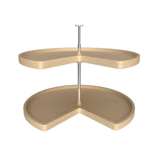 Rev-A-Shelf 32 in. Banded Wood Kidney Lazy Susans 2-Shelf