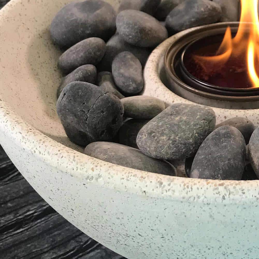 Gray Concrete Tabletop Fire Bowl with Gel Fuel