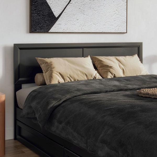 Sophia Black Wood Queen Headboard