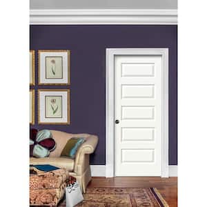 24 in. x 80 in. Rockport White Painted Right-Hand Smooth Molded Composite Single Prehung Interior Door