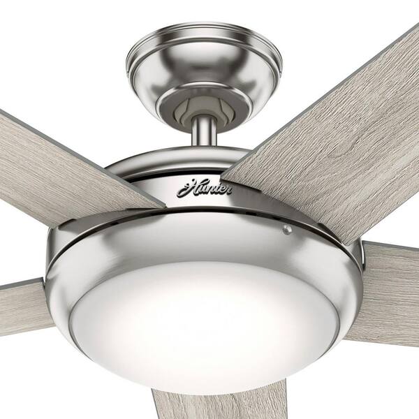 Hunter Barton 52 In Led Indoor Brushed Nickel Ceiling Fan With Light And Remote Control 59654 The Home Depot Led Indoor Brushed Nickel Ceiling Fan, Hunter Avia Led Indoor Ceiling Fan
