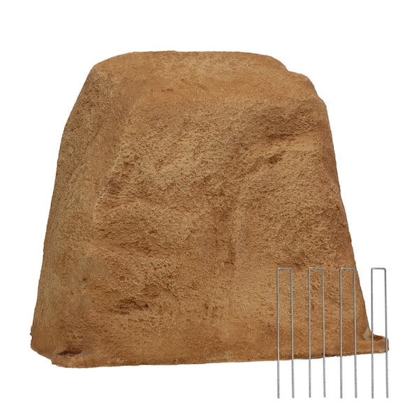 Flat-Top Artificial Landscape Rock with Stakes-Sand