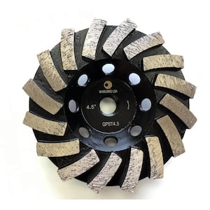 4.5 in. Segmented Diamond Grinding Turbo Cup Wheel for Concrete and Mortar