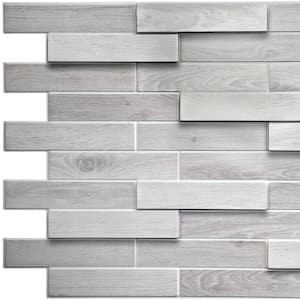 3D Falkirk Retro 10/1000 in. x 39 in. x 19 in. White Grey Faux Oak Steps PVC Wall Panel