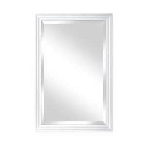 Medium Rectangle Natural White Beveled Glass Casual Mirror (36 in. H x 24 in. W)