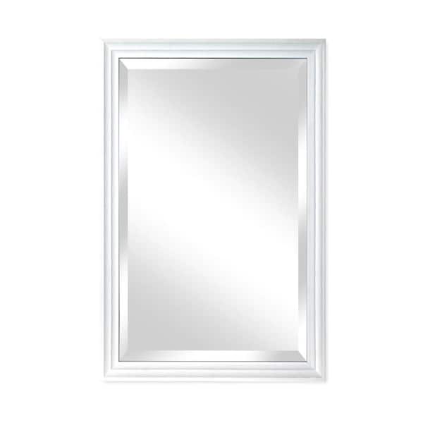 Alpine Art & Mirror Medium Rectangle Natural White Beveled Glass Casual Mirror (36 in. H x 24 in. W)