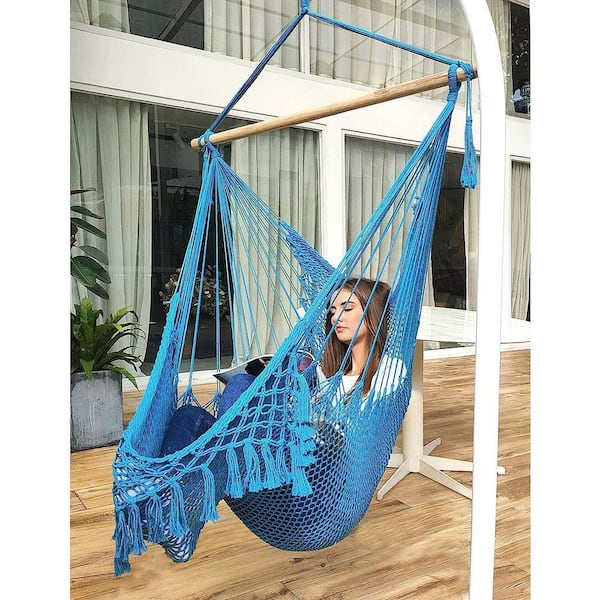 Hammock Chair Super Large Hanging Chair Soft-Spun Cotton Rope