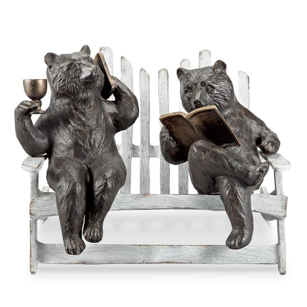 Unbranded Hipster Bears on Bench Garden Statue