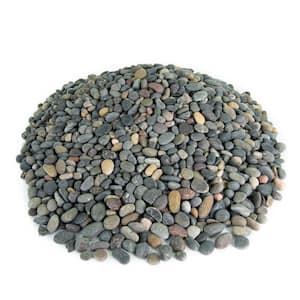 .25 cu. ft. 3/8 in. Mixed Mexican Beach Pebbles Smooth Round Rock for Gardens, Landscapes and Ponds