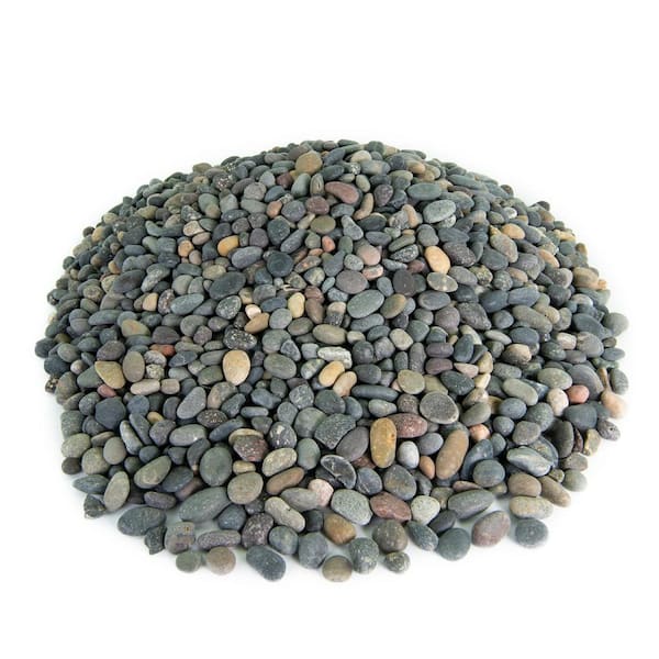 .25 cu. ft. 3/8 in. Mixed Mexican Beach Pebbles Smooth Round Rock for Gardens, Landscapes and Ponds