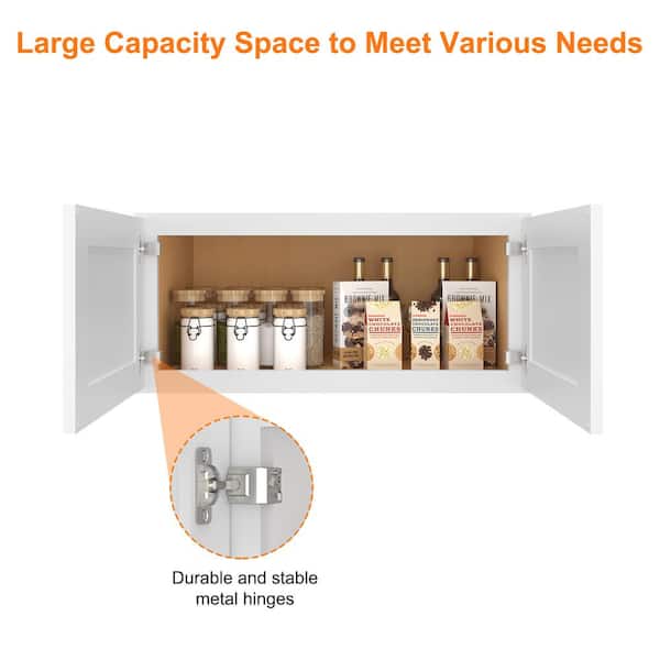HOMEIBRO Shaker Style Ready To Assemble Stock Wall Kitchen Cabinet (33 in. W x 15 in. H x 24 in. D)
