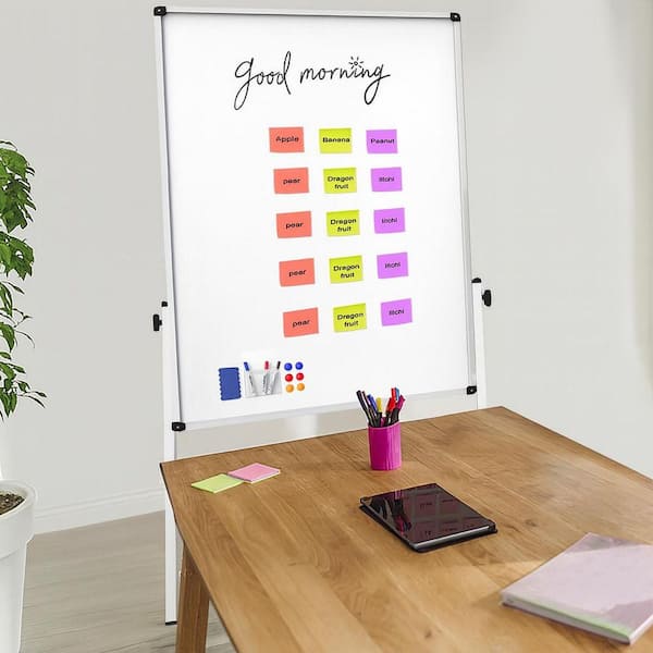 Rolling Whiteboard with Stand Double-Sided Magnetic Dry Erase