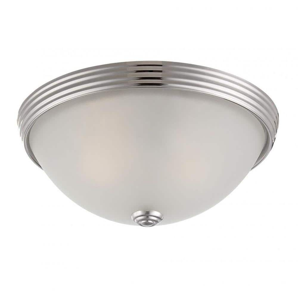 Savoy House 11 in. W x 4.5 in. H 2-Light Polished Nickel Flush Mount ...