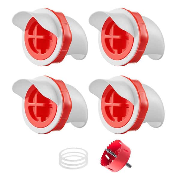 DIY Chicken Feeder, Automatic Gravity Feed Kit, 4 Ports, Rubber Sealing Ring, 34.65 x 34.65 x 5.12 in. Metal Greenhouse