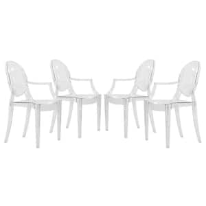 Carroll Clear Finish Acrylic Arm Chair Set of 4