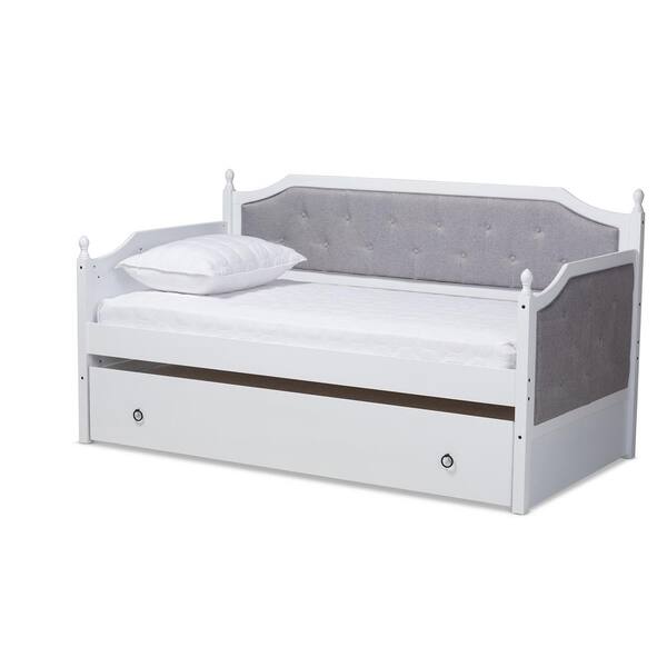 Baxton Studio Mara White Twin Trundle Daybed 157 9626 HD The