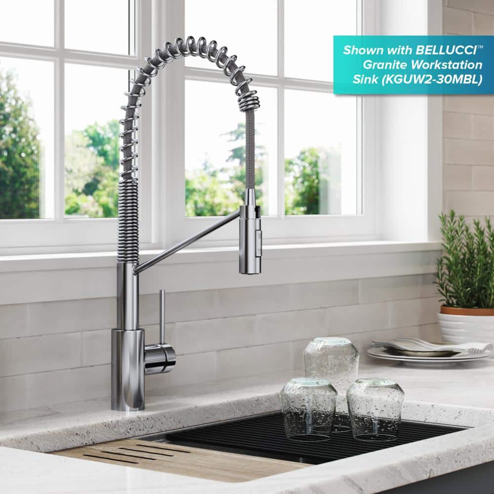Chrome Commercial Style Pull-Down Kitchen Faucet with Spray