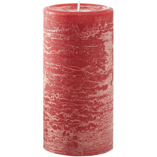 Unbranded 6 in. Deep Red Seasonal Ginger Apple Pillar Candle