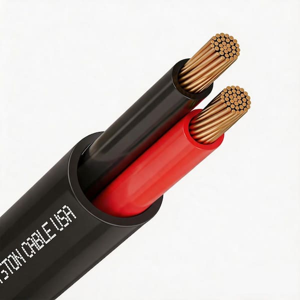 100 ft. 12/2 Black Direct Burial OSP Stranded Oxygen-Free Copper Outdoor Speaker Wire, Sunlight Resistant