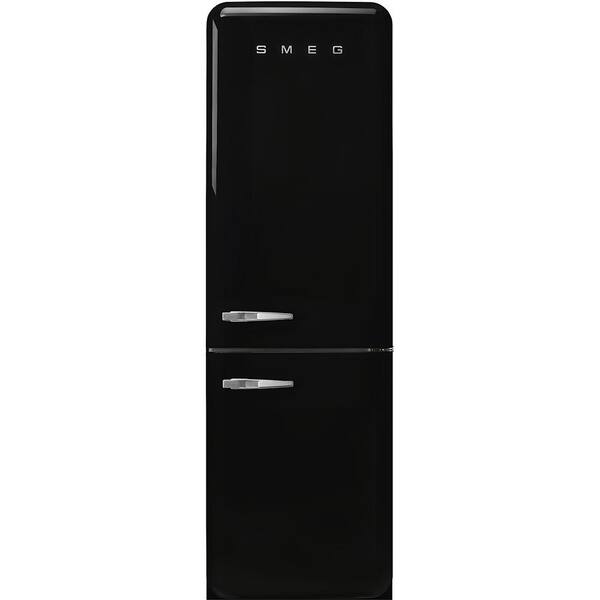 smeg FAB32 Retro 60cm Refrigerator w/ Bottom-Freezer.  Black.  Right Hinge