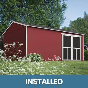 Professionally Installed Astoria 12 ft. x 20 ft. Multi-Purpose Backyard Wood Storage Shed- Black Shingle (240 sq. ft.)