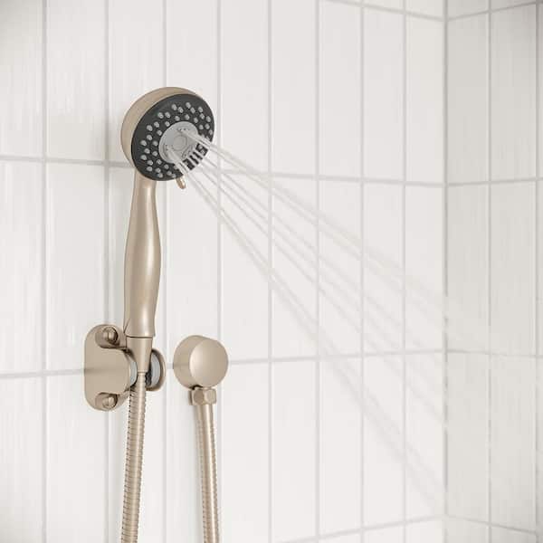 3-Spray Patterns Wall Mount Handheld Shower Head 1.8 GPM 3.19 in. Brushed Nickel